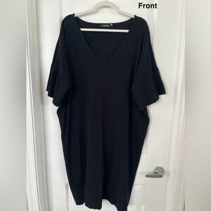 Lauren Ralph Lauren Black V-Neck Midi sweater Dress